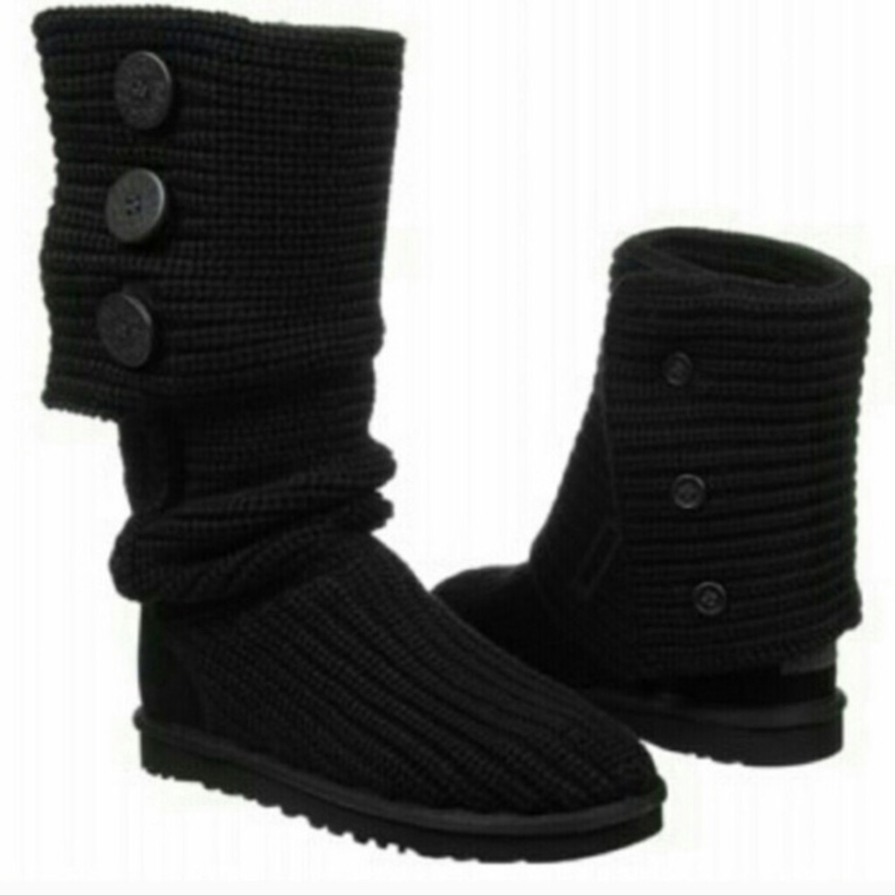 UGG Australia Black Cardy Knit Boots